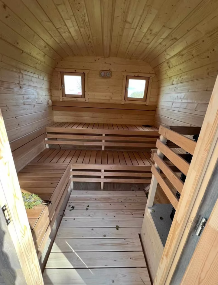 Interieur van een Cube sauna
